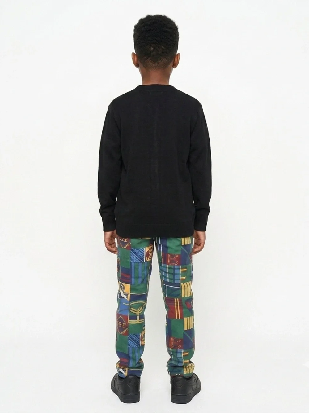 T.Q. Knits Black V-Neck Boys Cardigan - Size YXL